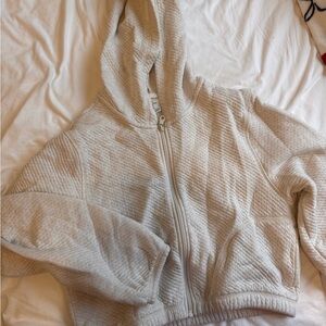 Aerie Off-White Textured Hoodie
